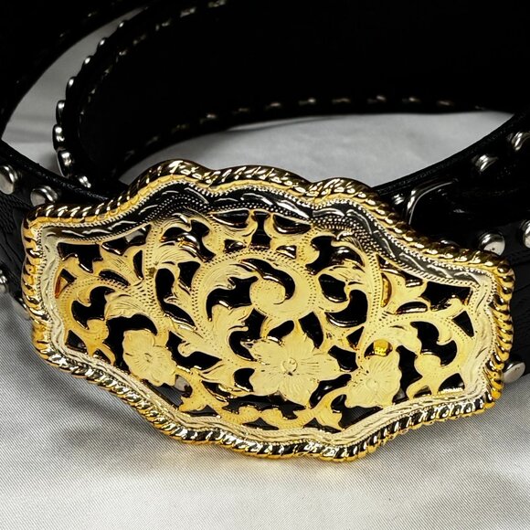 Express Studded Leather Belt Western Cowgirl Cowboy style - Picture 15 of 16